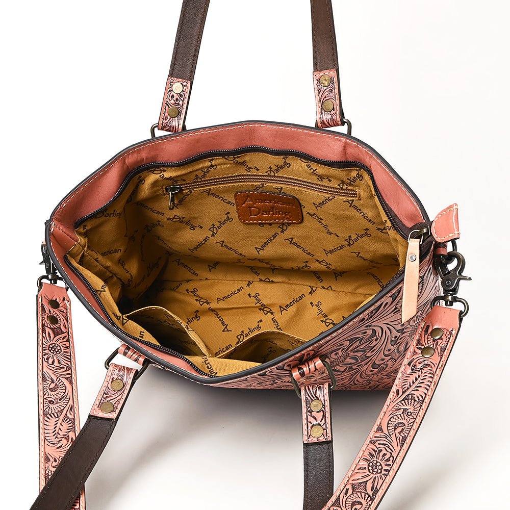 American Darling Tote Hand Tooled Genuine Leather