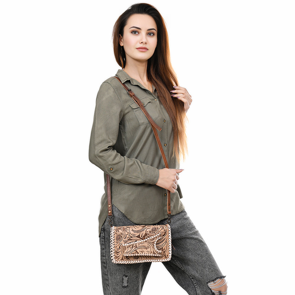 American Darling Clutch Hand Tooled Genuine Leather