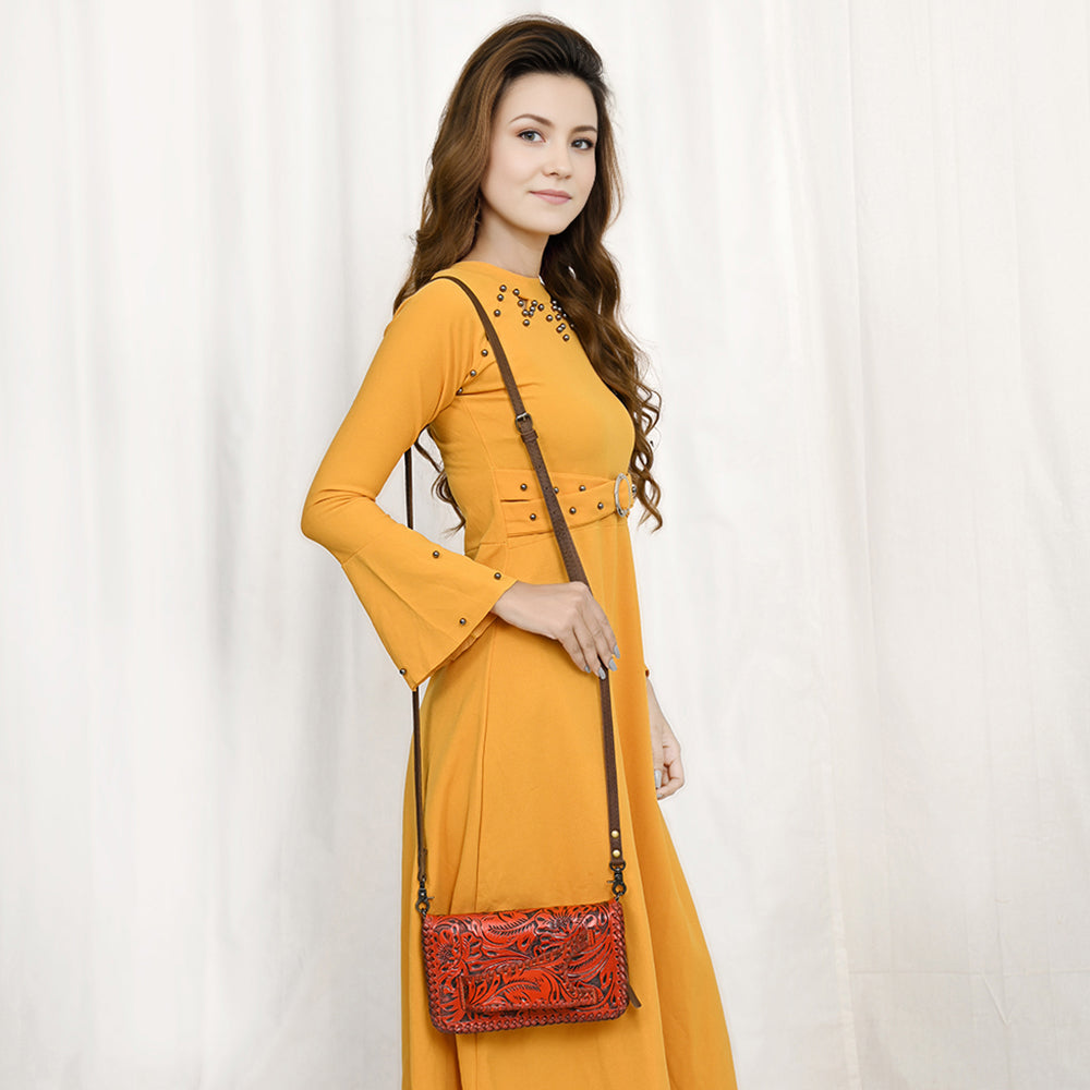 American Darling Clutch Hand Tooled Genuine Leather