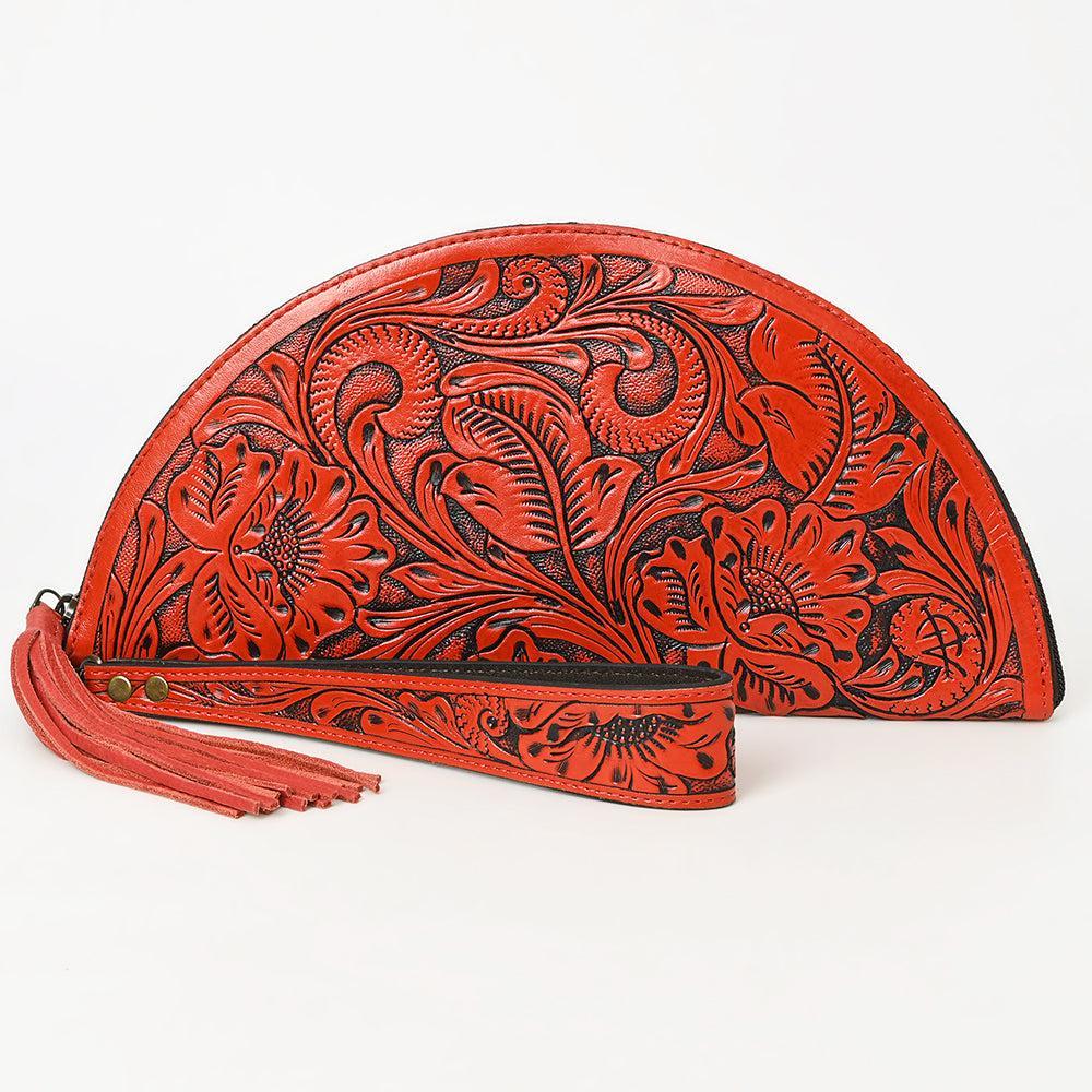 American Darling Clutch Hand Tooled Genuine Leather