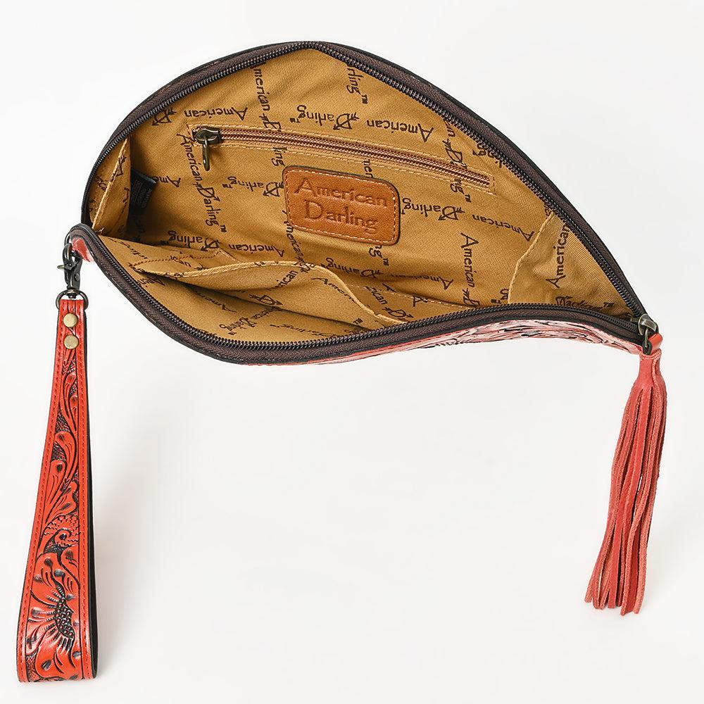 American Darling Clutch Hand Tooled Genuine Leather