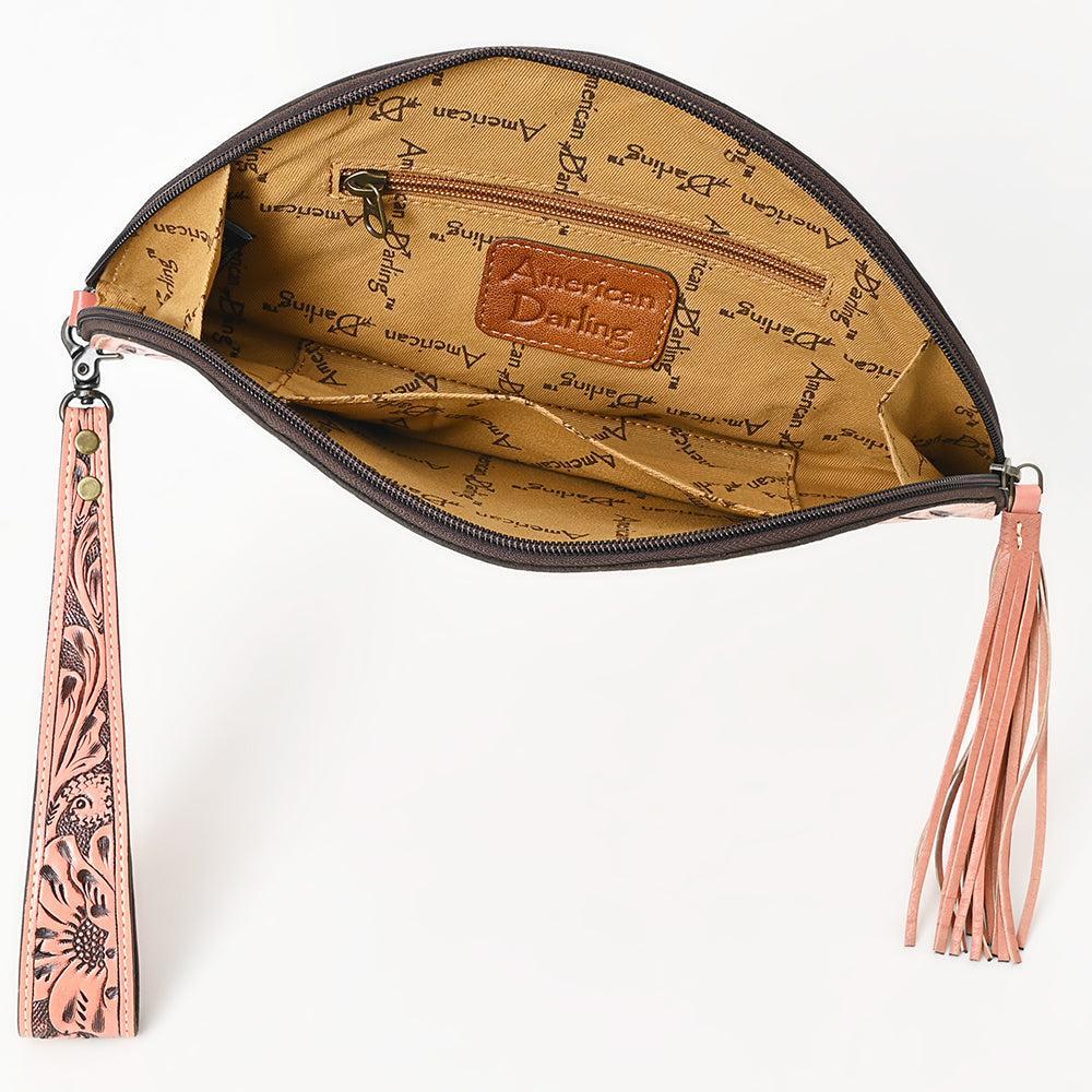 American Darling Clutch Hand Tooled Genuine Leather