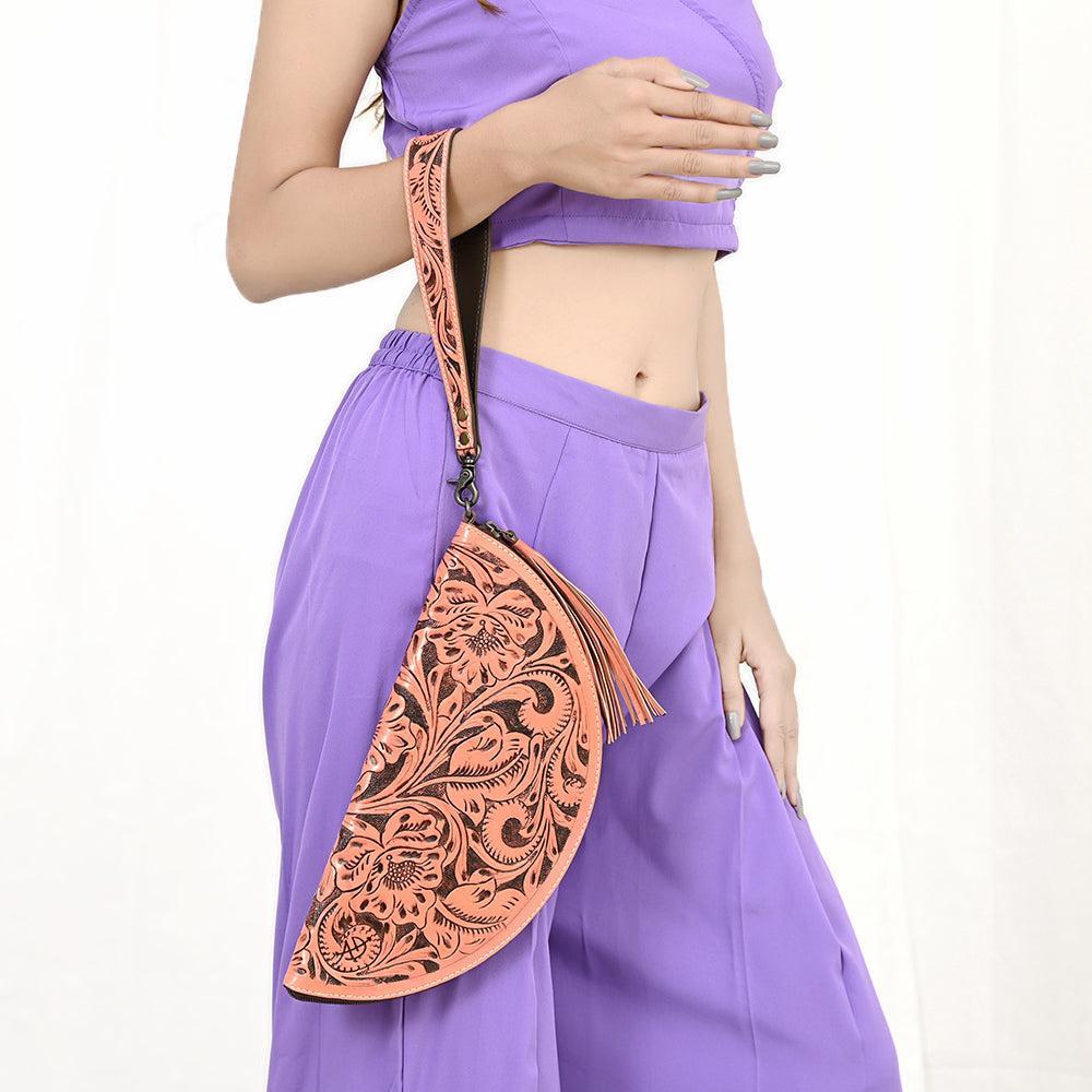 American Darling Clutch Hand Tooled Genuine Leather