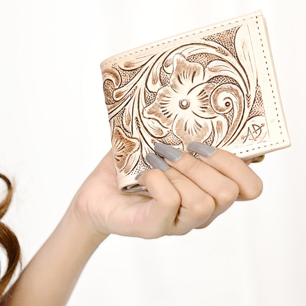 American Darling Wallet Hand Tooled Genuine Leather
