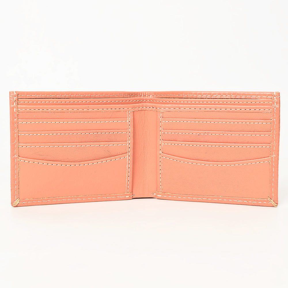American Darling Western Bifold Wallet Handcrafted from Tooled Genuine Leather | Floral Carved Design with Multiple Card Slots