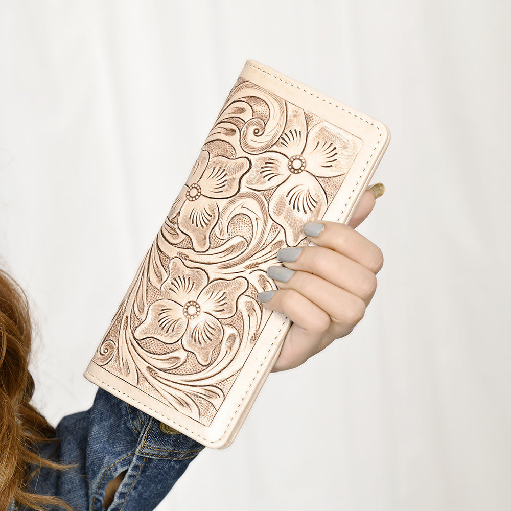American Darling Wallet Hand Tooled Genuine Leather