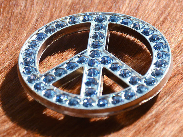 Western Screw Back Concho Sapphire Peace Crystals Headstall Tack Bling