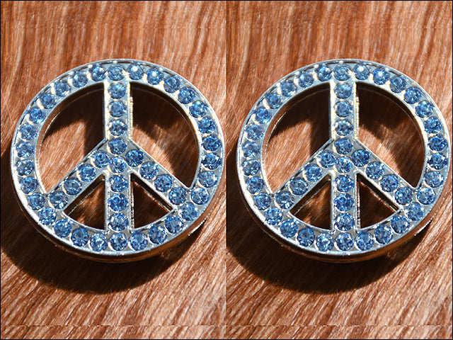 Western Screw Back Concho Sapphire Peace Crystals Headstall Tack Bling