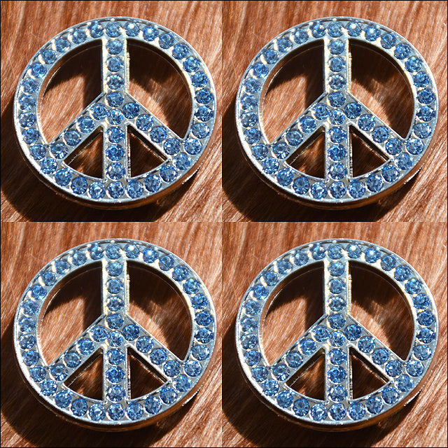 Western Screw Back Concho Sapphire Peace Crystals Headstall Tack Bling