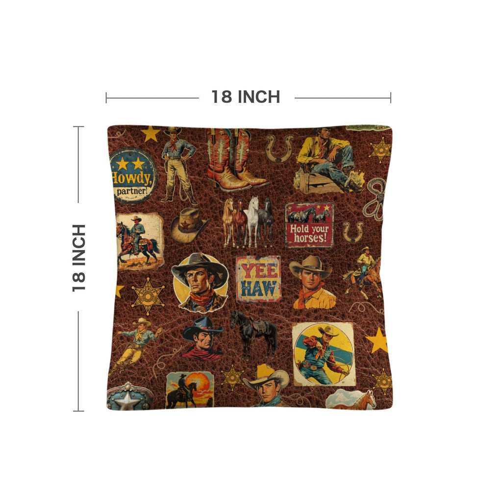 Baha Ranch Vintage Cowboy Collage Western Throw Pillow Case Made in America by Baha Ranch Western Wear - product image 4