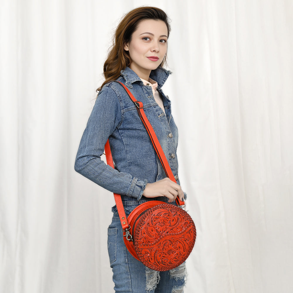 American Darling Canteen Hand Tooled Genuine Leather