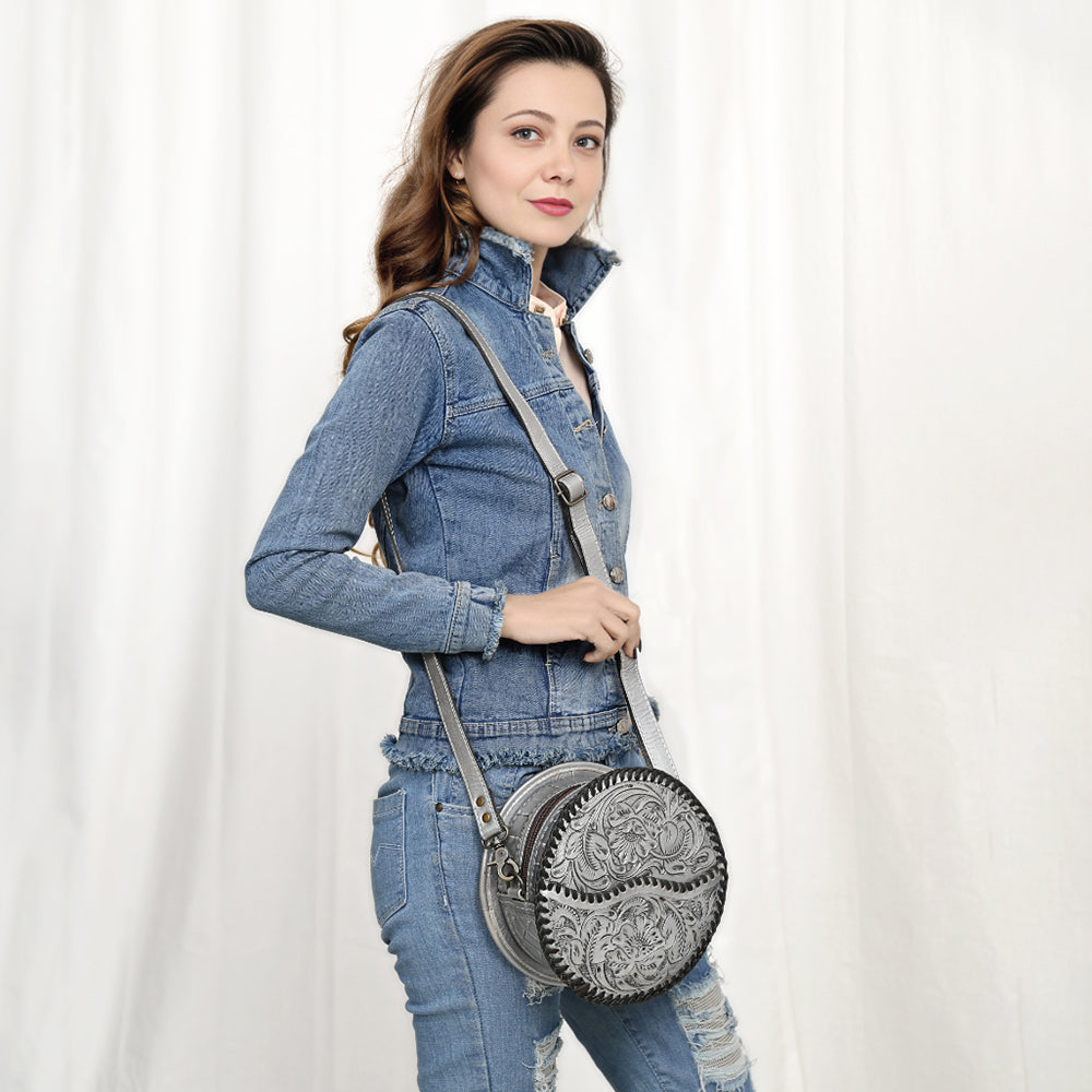 American Darling Canteen Hand Tooled Genuine Leather