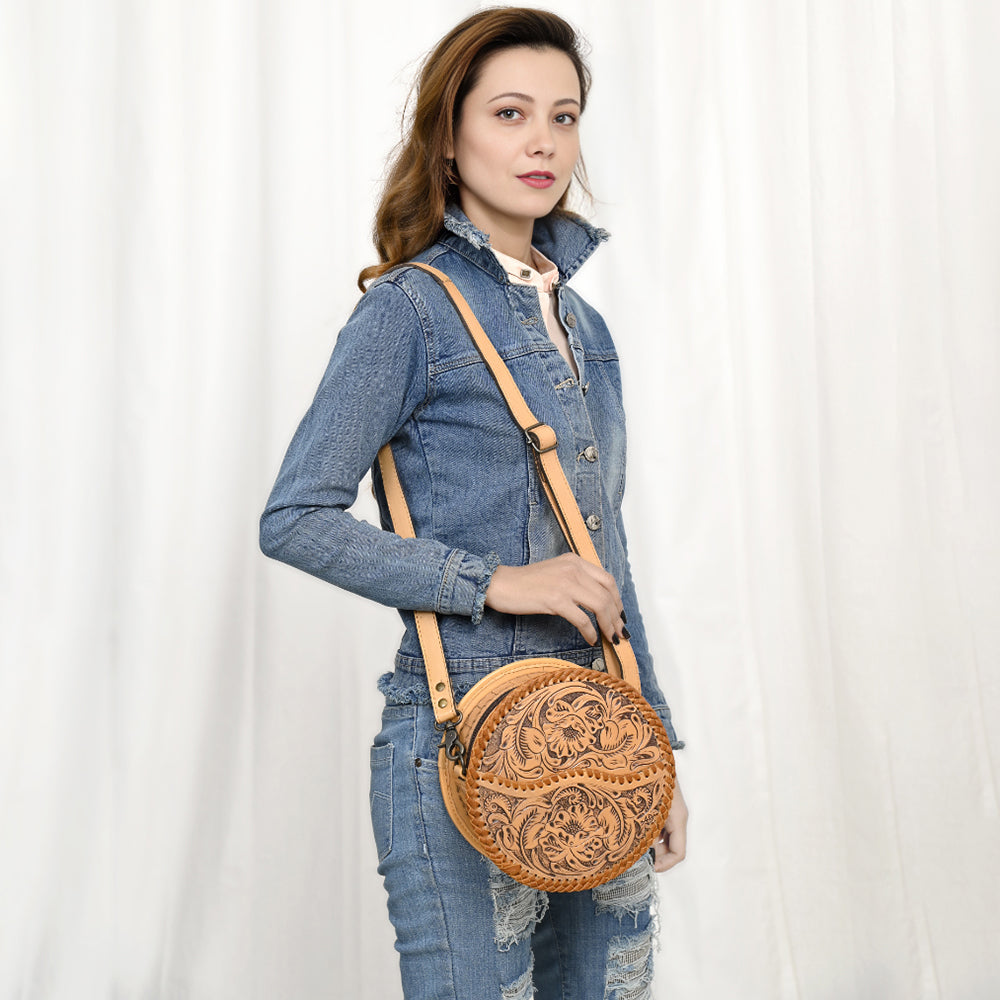 American Darling Canteen Hand Tooled Genuine Leather