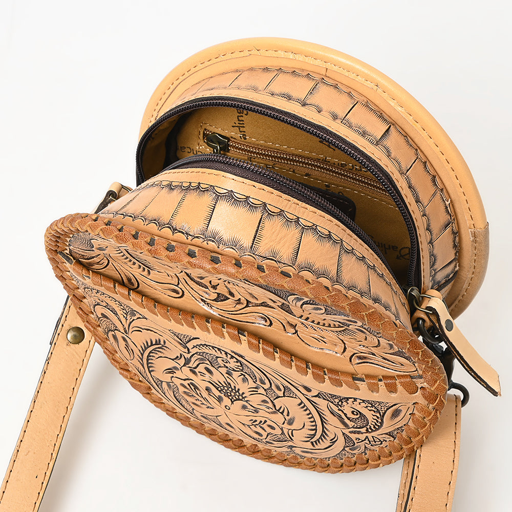 American Darling Canteen Hand Tooled Genuine Leather