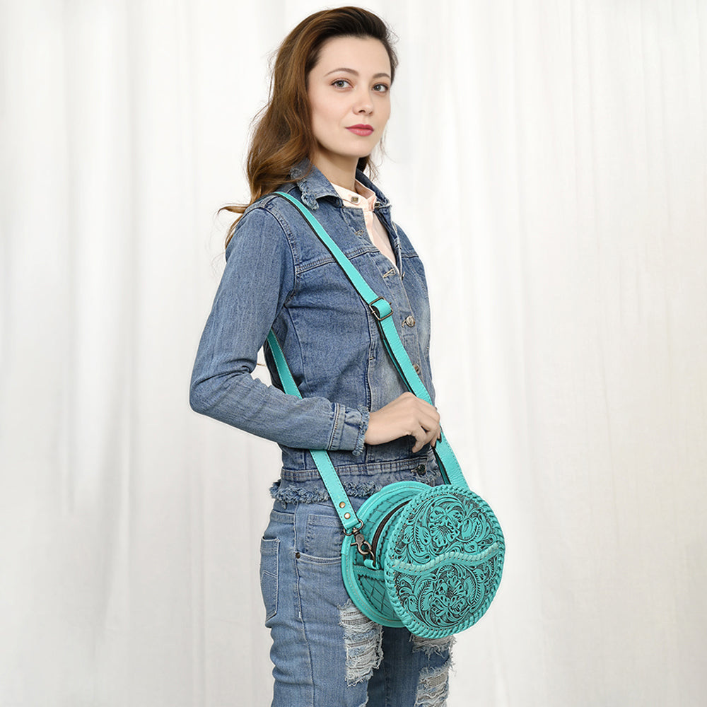 American Darling Canteen Hand Tooled Genuine Leather