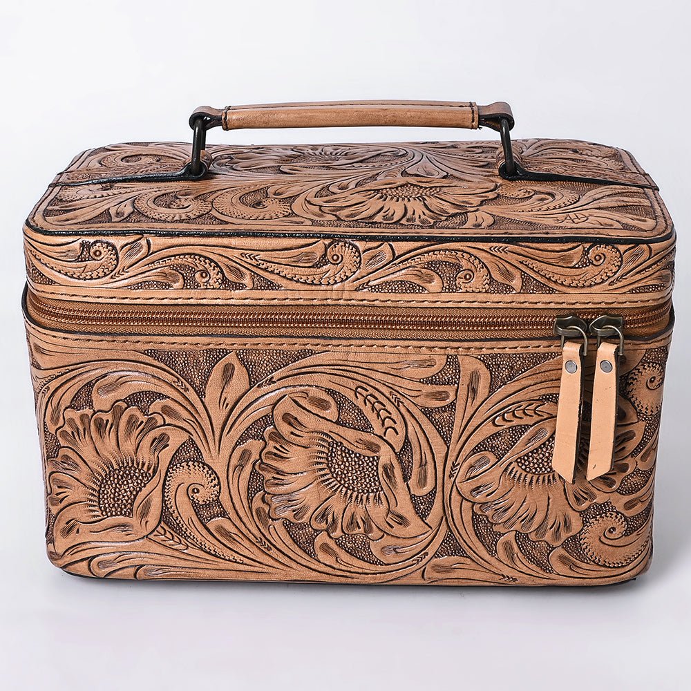 American Darling Jewelry Case Hand Tooled Genuine Leather