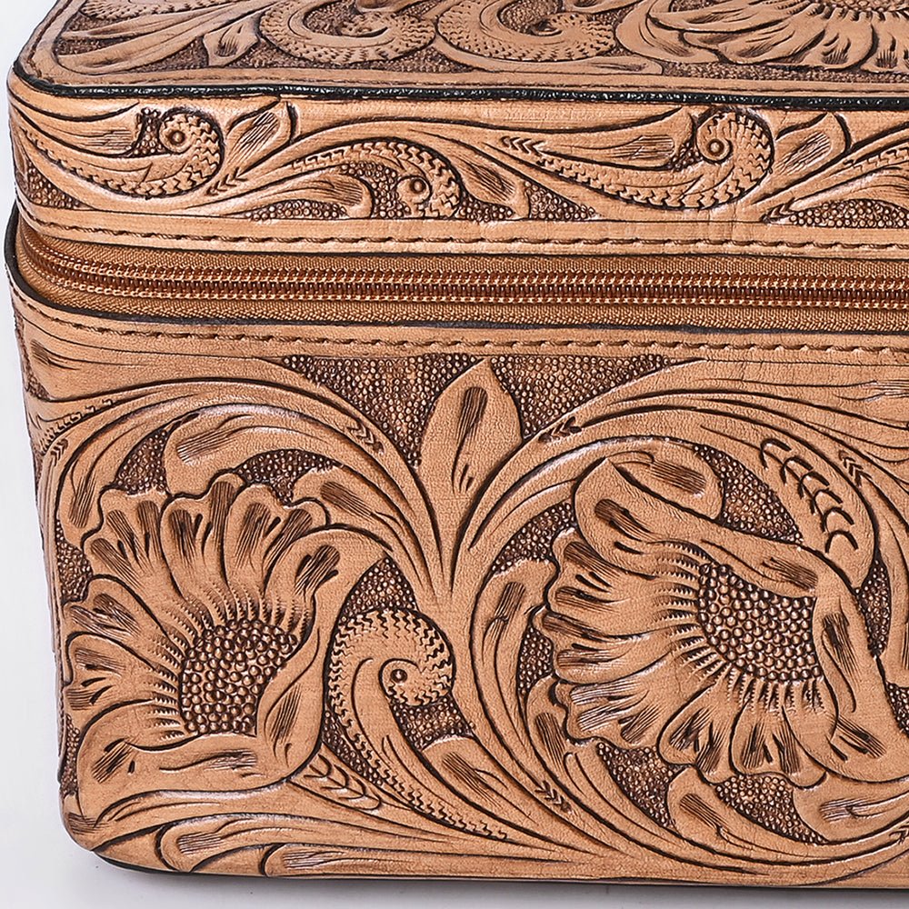 American Darling Jewelry Case Hand Tooled Genuine Leather
