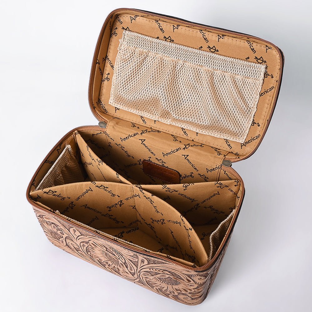 American Darling Jewelry Case Hand Tooled Genuine Leather