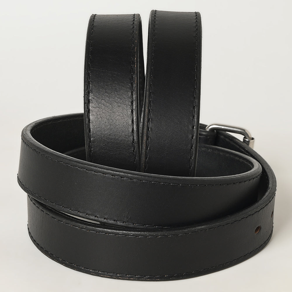 American Tanner Western Genuine Heavy-Duty Full Grain Leather Hand Crafted Unisex Holster Belt Men Women CCW Black