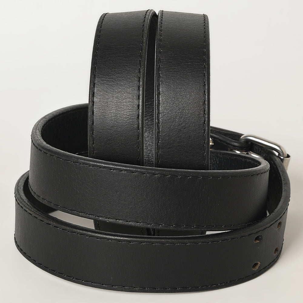 American Tanner Western Genuine Heavy-Duty Full Grain Leather Hand Crafted Unisex Holster Belt Men Women CCW Black