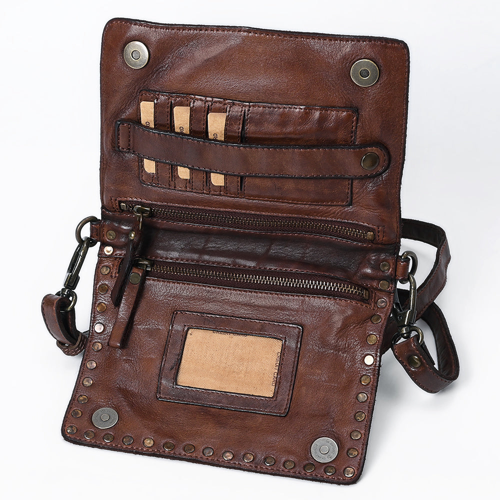 Spaghetti Western Organiser Vintage Handmade Drum Dyed Genuine European Cowhide Leather