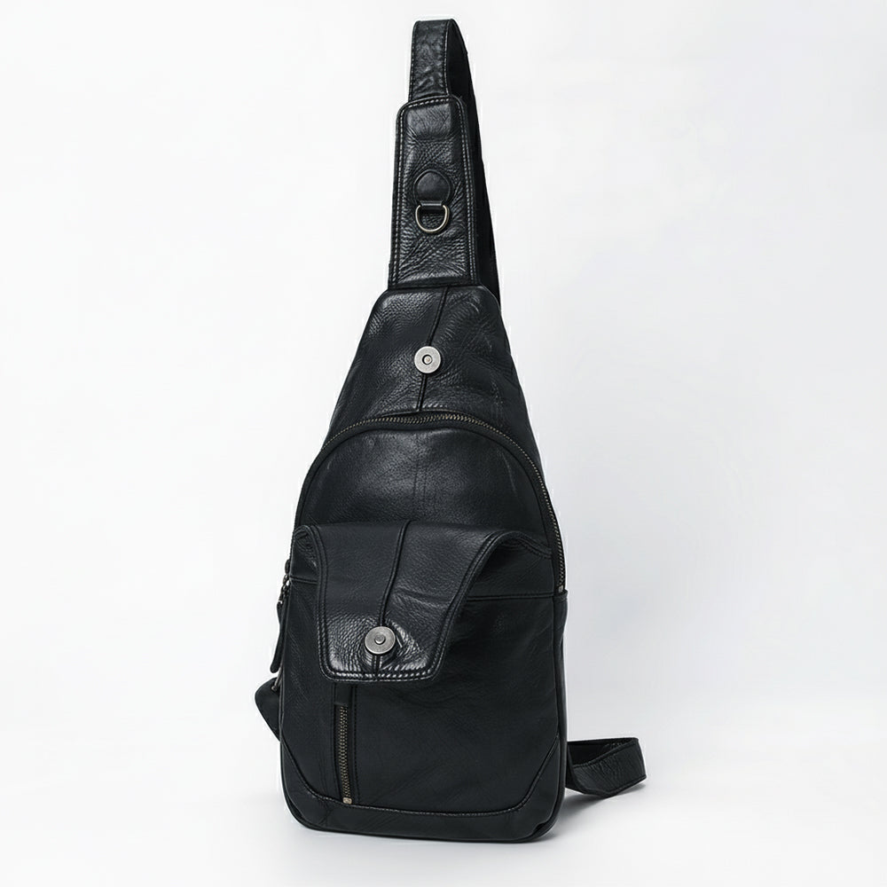 Spaghetti Western Swc202Blk Sling Vintage Handmade Drum Dyed Genuine European Cowhide Leather Women Bag Western Handbag Purse