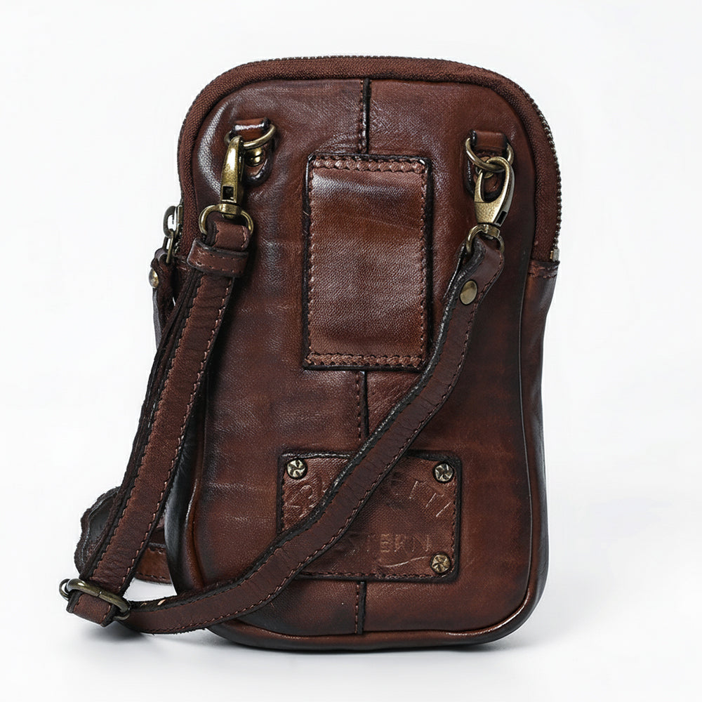Spaghetti Western Swc210Cg Sling Vintage Handmade Drum Dyed Genuine European Cowhide Leather Women Bag Western Handbag Purse