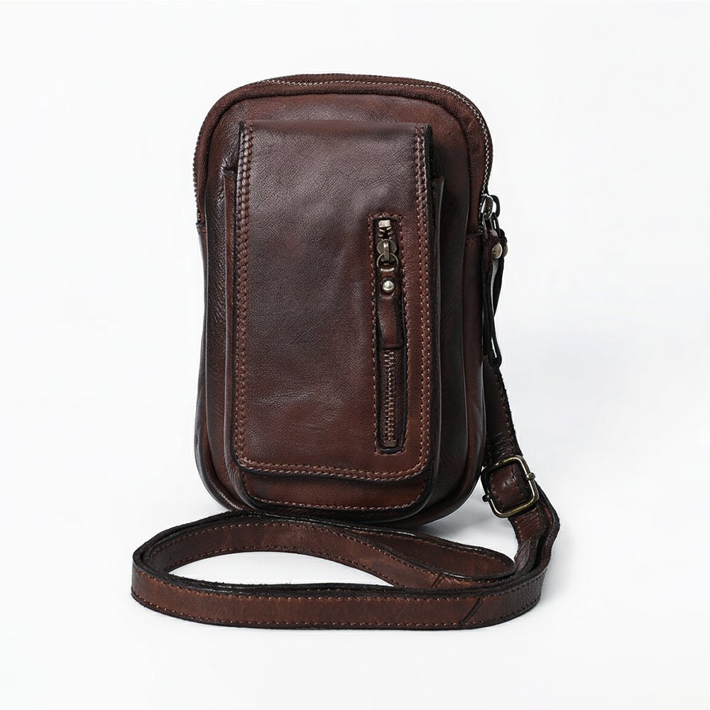 Spaghetti Western Swc210Cg Sling Vintage Handmade Drum Dyed Genuine European Cowhide Leather Women Bag Western Handbag Purse