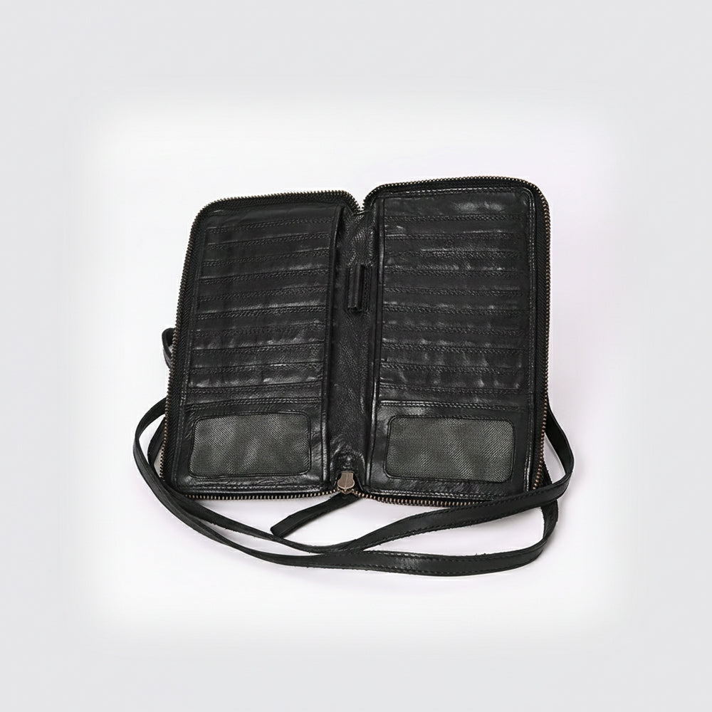 Spaghetti Western Swc213Blk Sling Vintage Handmade Drum Dyed Genuine European Cowhide Leather Women Bag Western Handbag Purse