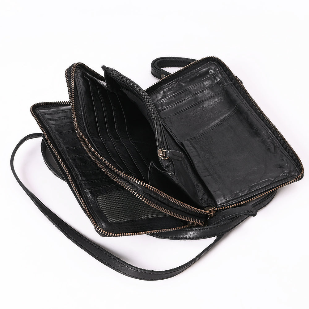 Spaghetti Western Sling Vintage Handmade Drum Dyed Genuine European Cowhide Leather