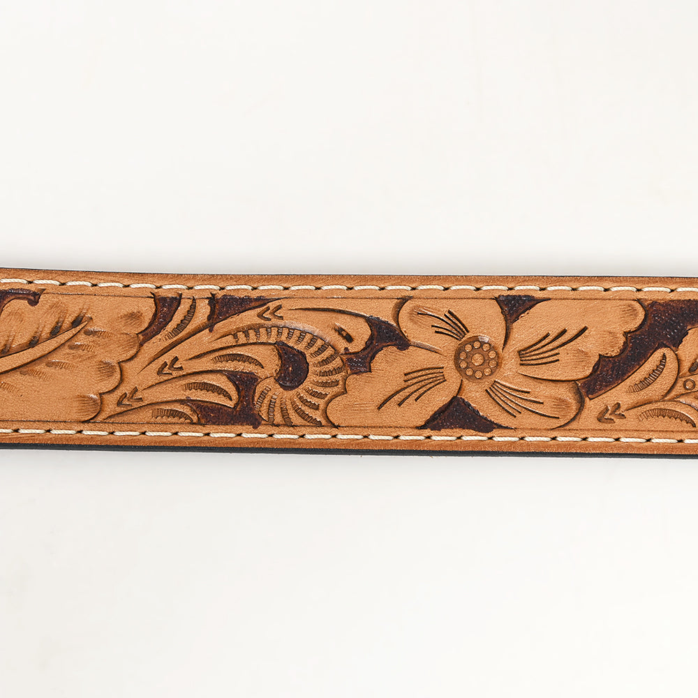 BAR H EQUINE Western Genuine Leather Men And Women Belt Floral