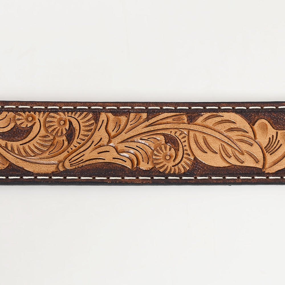 BAR H EQUINE Western Genuine Leather Men And Women Belt Floral