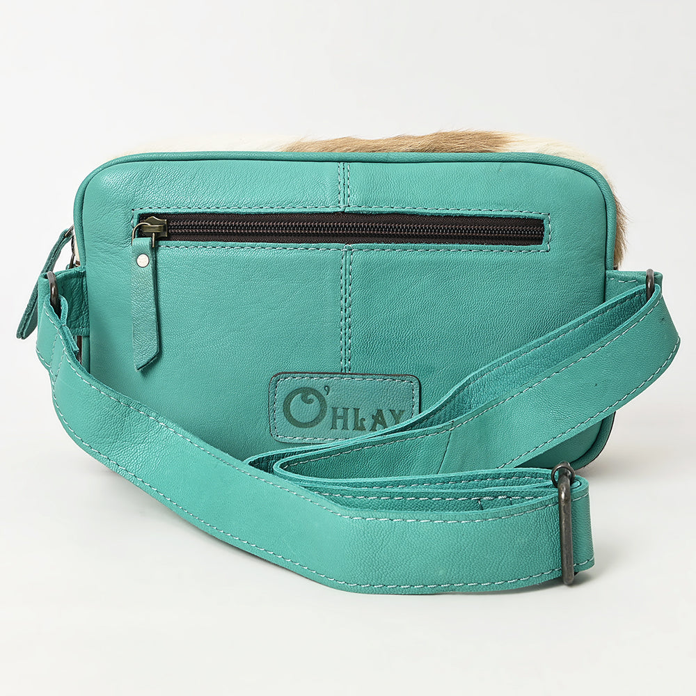 OHLAY Hand-Tooled Hair-On Leather Fanny Pack