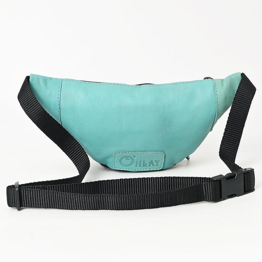 OHLAY Hand-Tooled Hair-On Leather Fanny Pack