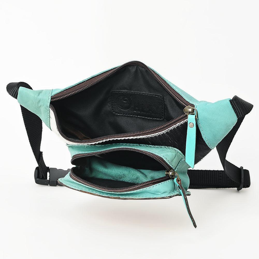 OHLAY Hand-Tooled Hair-On Leather Fanny Pack