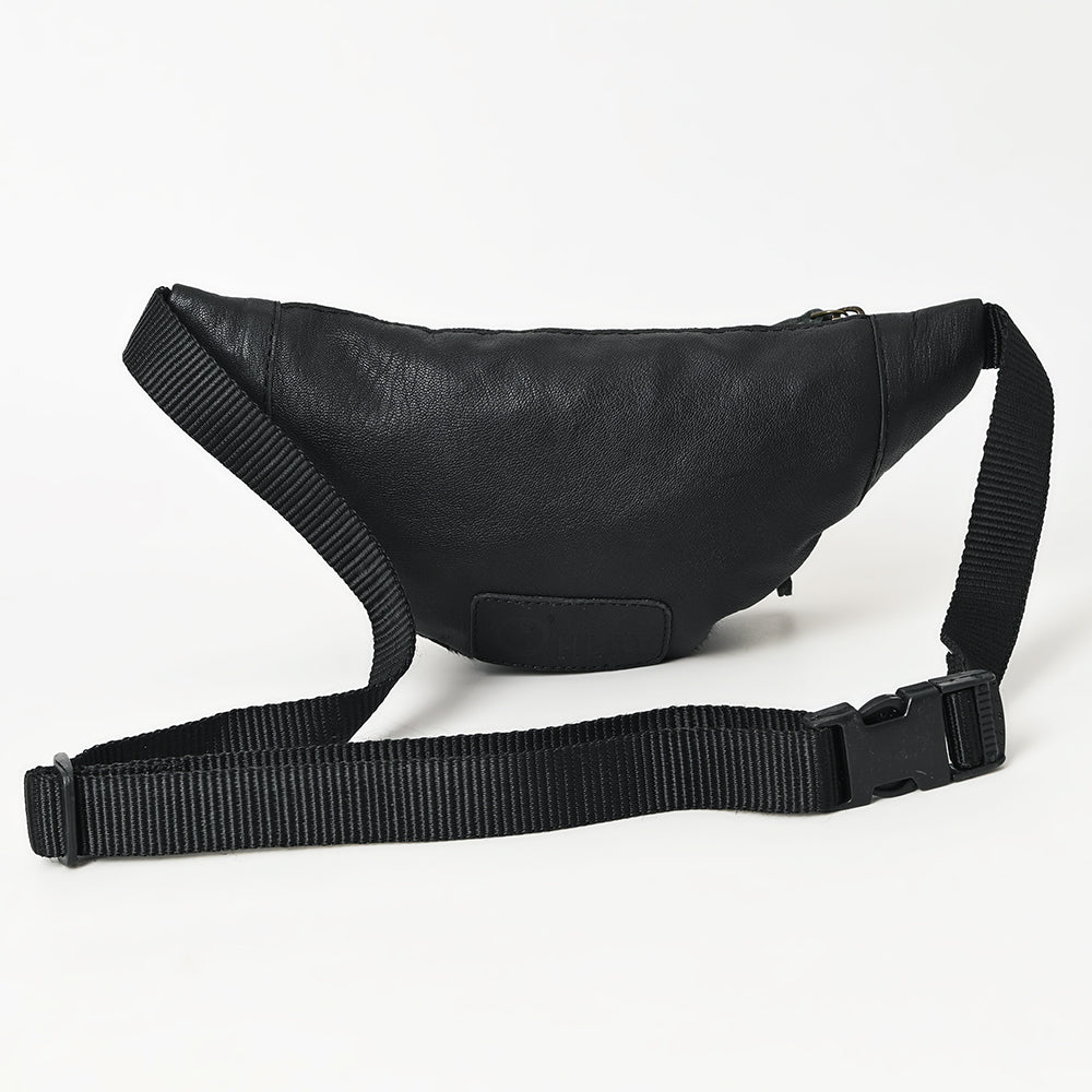 OHLAY Hand-Tooled Hair-On Leather Fanny Pack