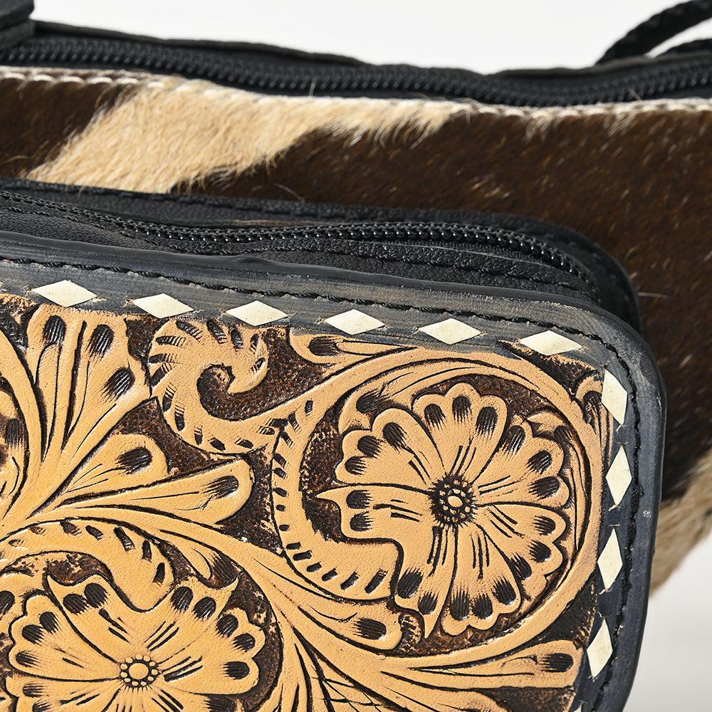 OHLAY Hand-Tooled Hair-On Leather Fanny Pack