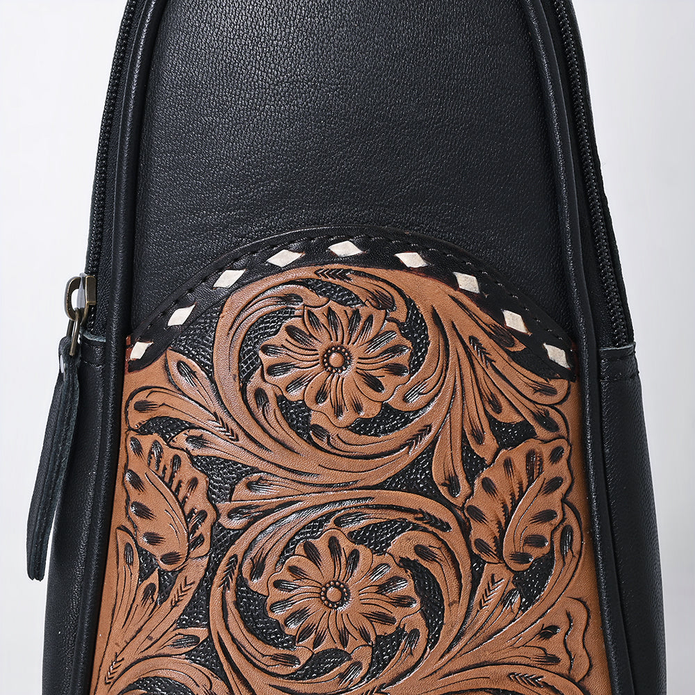 Ohlay Bags OHG188B Sling Hand Tooled Genuine Leather Women Bag Western Handbag Purse