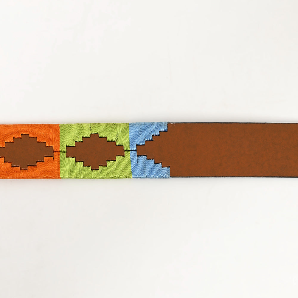 BAR H EQUINE Western Genuine Leather Men And Women Brown Belt Embroidered