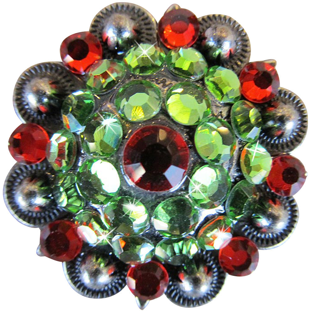Western Screw Back Concho Green Siam Crystal Bling Headstall Tack Cowgirl