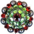 Western Screw Back Concho Green Siam Crystal Bling Headstall Tack Cowgirl