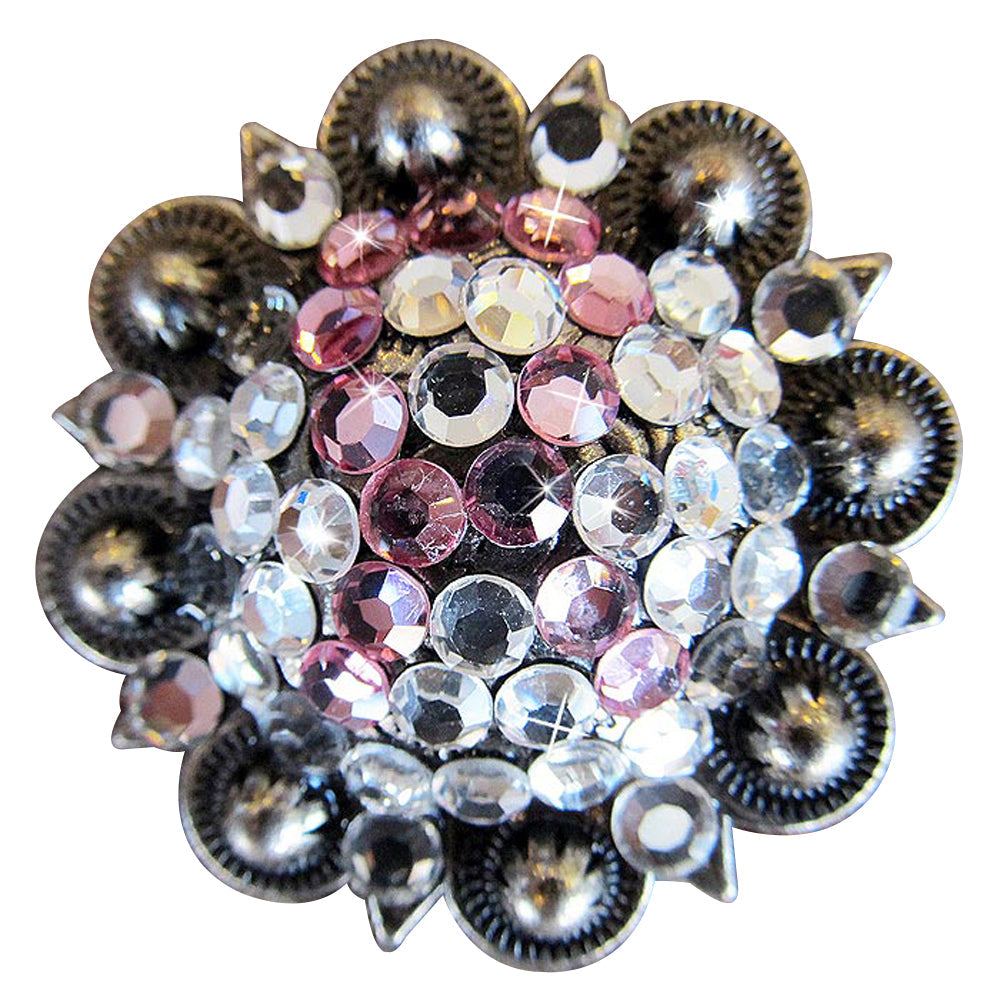Western Screw Back Concho Breast Cancer Crystal Bling Headstall Cowgirl