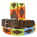 BAR H EQUINE Western Genuine Leather Men And Women Brown Belt Embroidered