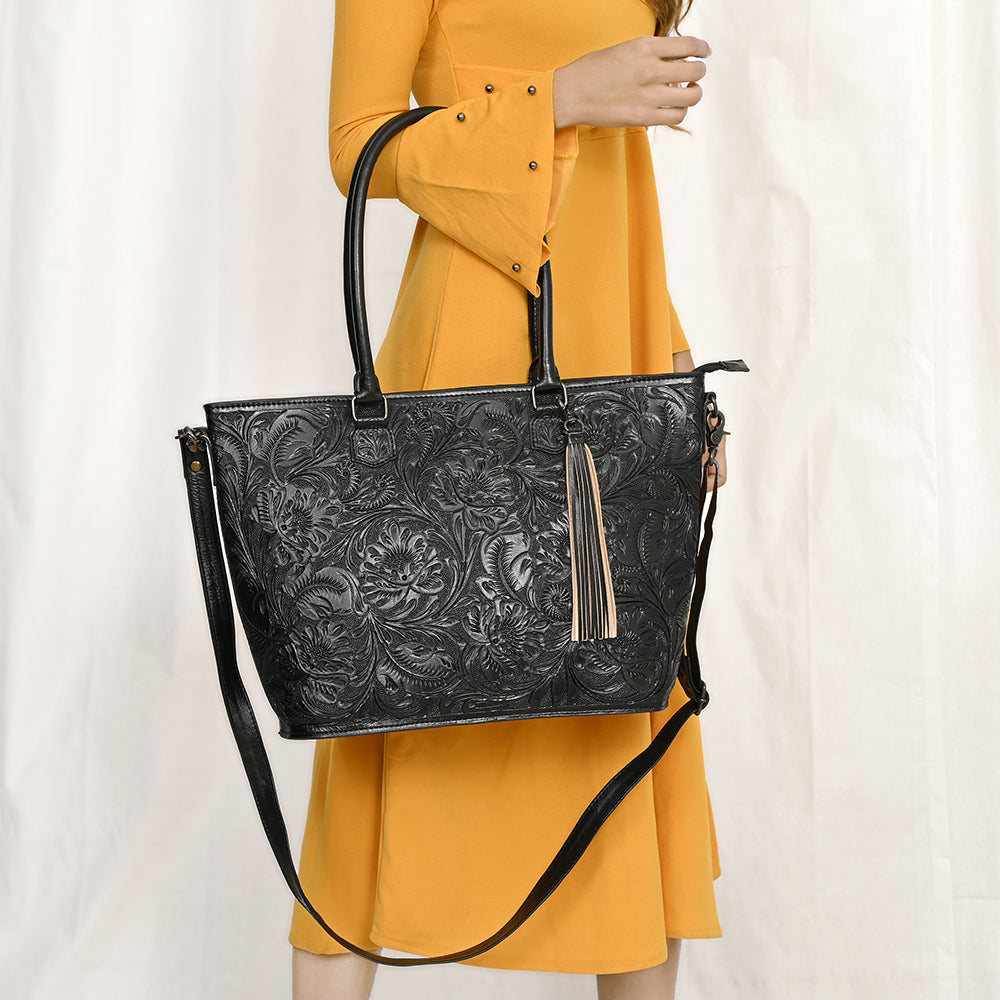 American Darling Tote Hand Tooled Genuine Leather
