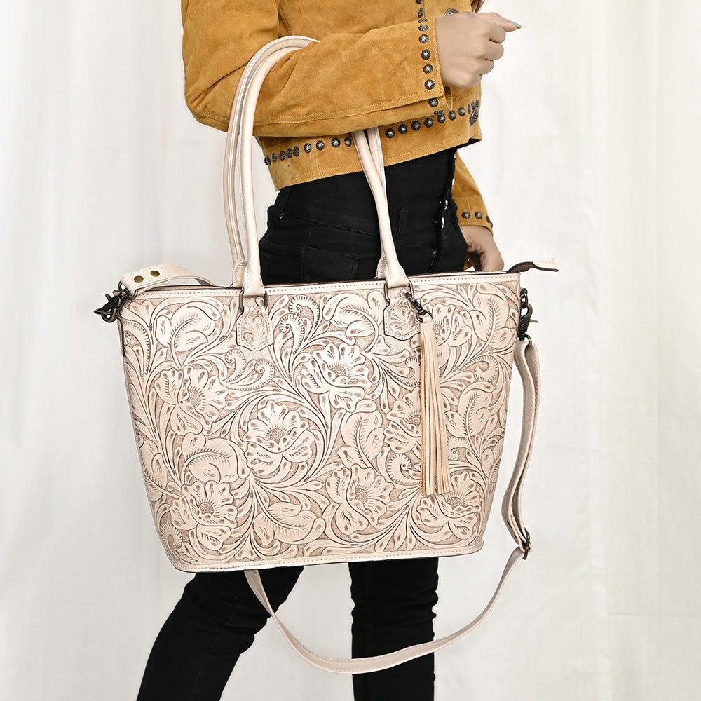 American Darling Tote Hand Tooled Genuine Leather