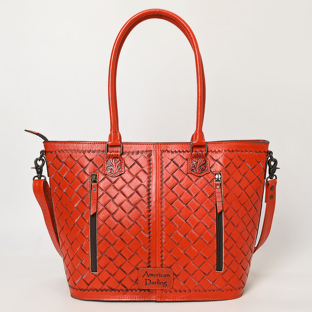 American Darling Tote Hand Tooled Genuine Leather