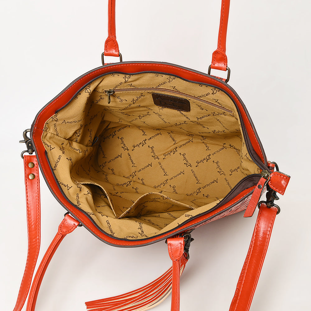 American Darling Tote Hand Tooled Genuine Leather