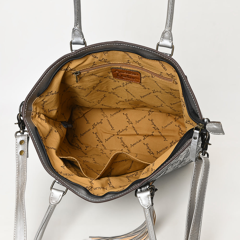 American Darling Tote Hand Tooled Genuine Leather