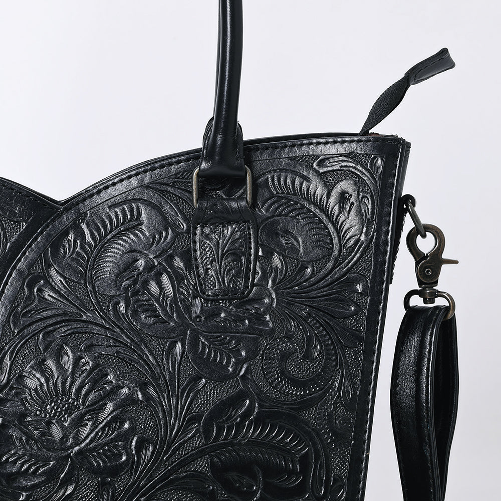 American Darling Western Tote Bag, Hand Tooled Genuine Leather, Floral Carved Design, Premium Craftsmanship & Everyday Carry