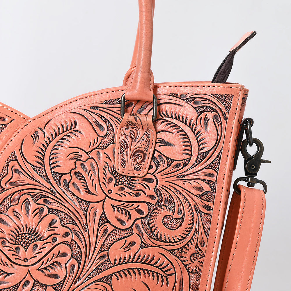 American Darling Western Tote Bag, Hand Tooled Genuine Leather, Floral Carved Design, Premium Craftsmanship & Everyday Carry